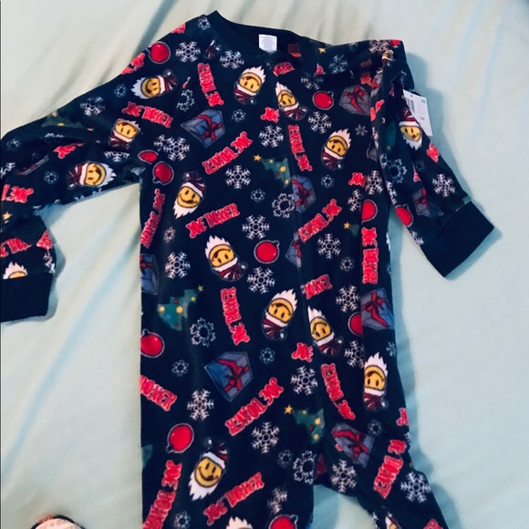 Retro Joe boxer Christmas footed pjs cute soft warm holiday - Picture 3 of 8